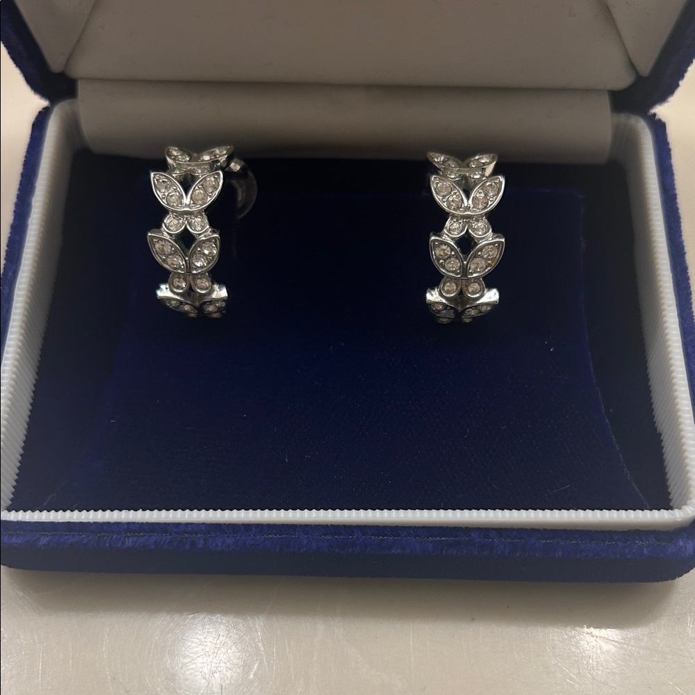 Swarovski Silver Butterfly Motif Earrings